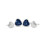 Radley Radley Silver Plated Blue Heart Stone Set Twin Pack Stud Earrings 3