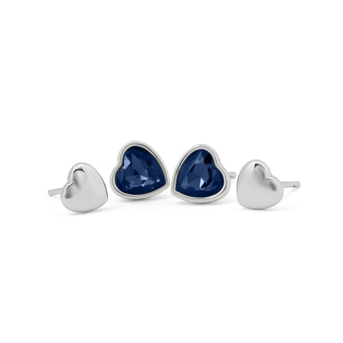 Radley Radley Silver Plated Blue Heart Stone Set Twin Pack Stud Earrings 2