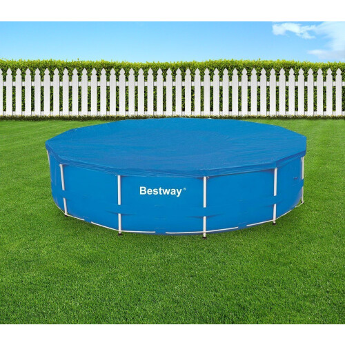Bestway Bestway 12ft Round Blue Polyethylene Pool Cover with Fixing Chains 2