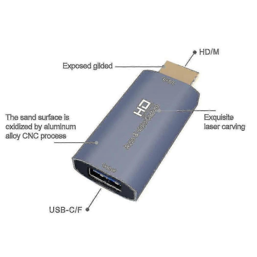 Κάρτα λήψης βίντεο ήχου/βίντεο 4k HDMI σε θηλυκό USB για ζωντανή μετάδοση ροής υπ 1