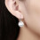 Silver Plated Halo Leverback Drop Earrings Created with Big Round Crystals Elements 2