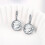 Silver Plated Halo Leverback Drop Earrings Created with Big Round Crystals Elements 3