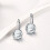 Silver Plated Halo Leverback Drop Earrings Created with Big Round Crystals Elements 4