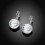 Silver Plated Halo Leverback Drop Earrings Created with Big Round Crystals Elements 5