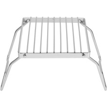 Portable Camping Grill with Foldable Charcoal Stand, Durable Silver Outdoor BBQ for Picnic and Camping