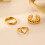 Hollow Heart 3-Piece Vacuum Color Drip Ring Set 1