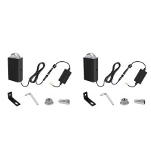 2X Projecteur LED pour Calandre de Voiture, 15 mm, 12-30 V, Faisceau Bas et Haut, Lentille 38 W, Feu de Conduite Bicolore pour Moto