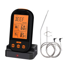 Wireless Meat Thermometer Black Orange,  Visibility Dual Color for BBQ Grilling