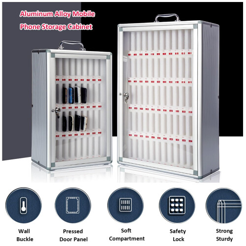 60 Slot Lockable Cell Phone Storage Locker with Handle and Soft Compartments for Classroom 1