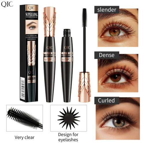 Black 4D Silk Fiber False Lash Mascara Waterproof Eyelash Extension Volume