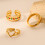 Hollow Heart 3-Piece Vacuum Color Drip Ring Set 3