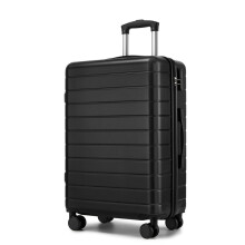 (Black, 24Inch) Medium 24Inch Lightweight Luggage Hard Shell ABS Suitcase With 4 Wheels And 3-digit Combination Lock