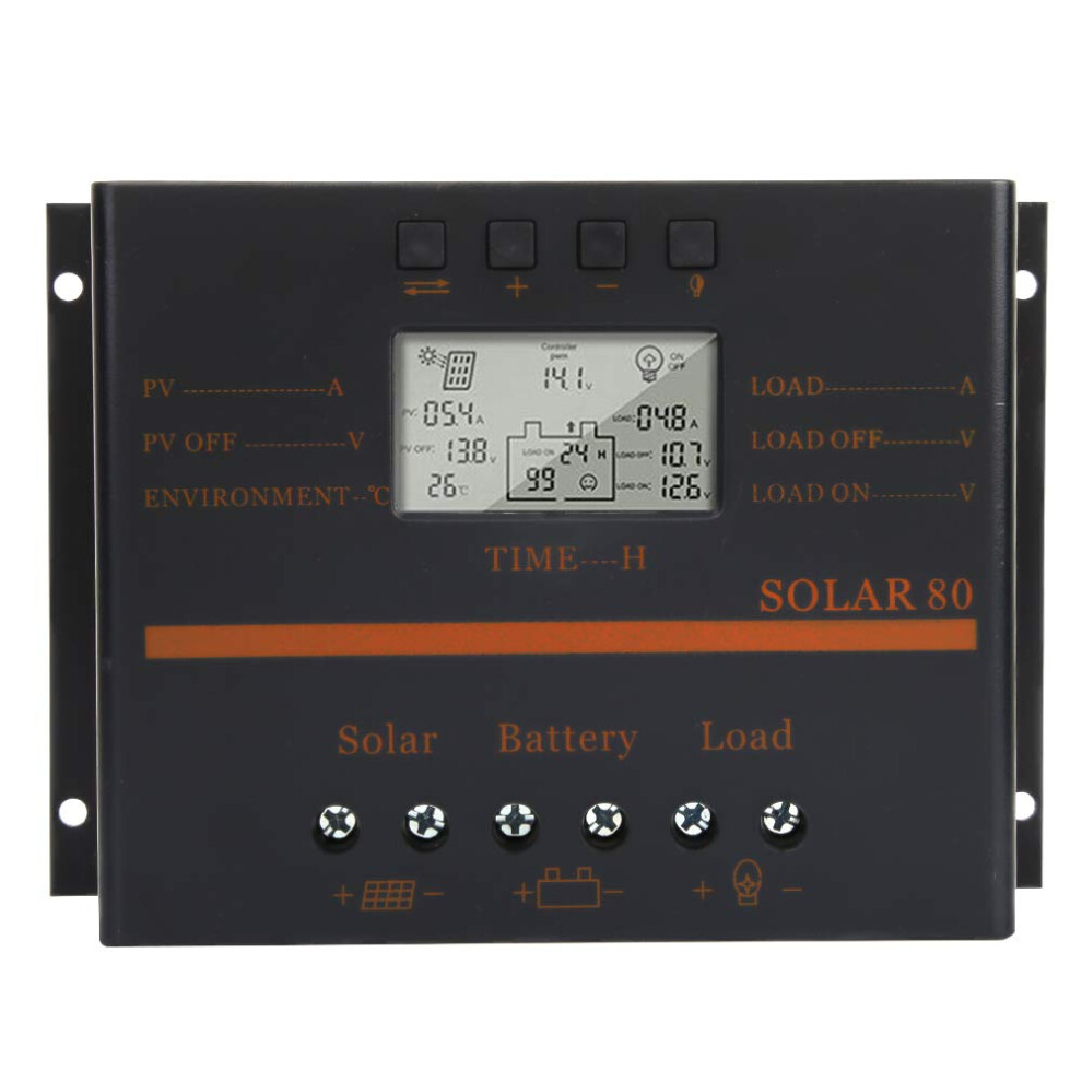 80A Pwm Solar Charge Controller 12V 24V With Lcd Display, Automatic Voltage Detection For Off Grid Systems 9073542166139