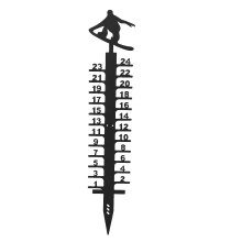 Snow Depth Measuring Stick 24 Inch Iron Snow Gauge with Accurate Scale for Yard Garden Skiing
