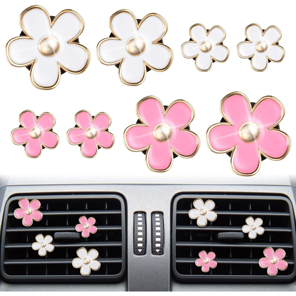 Photos - Car Air Freshener 8 Pcs Daisy Flower Air Vent Clip , Cute Flower Outlet Clip, Pink Accessories for Young Girls