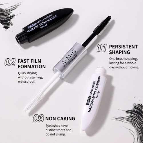 Mascara Waterproof Long Lasting Thick Curling Lengthening Volume Dual Ended 2