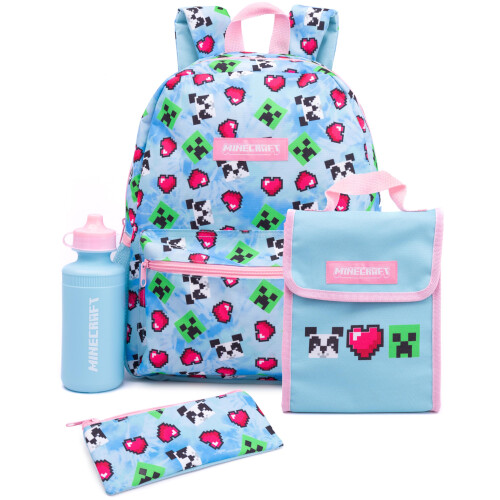 Minecraft Minecraft 4 Piece Backpack Set (Girls Blue)