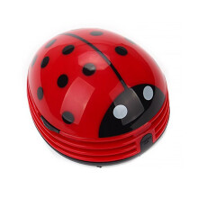 Desktop Vacuum Cleaner with Strong Suction Ladybug Design Battery Powered for Home and Office
