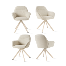 (Beige, Set of 4) GOEURVANT Swivel Dining Chairs