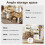 (White) Kitchen Island with Extendable Dining Table, Wine Rack, LED and Storage Cabinet 4