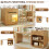 Kitchen Island with Extendable Dining Table, LED Lighting and Storage Oak Effect 5