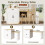 (White) Kitchen Island with Extendable Dining Table, Wine Rack, LED and Storage Cabinet 5