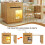 Kitchen Island with Extendable Dining Table, LED Lighting and Storage Oak Effect 7