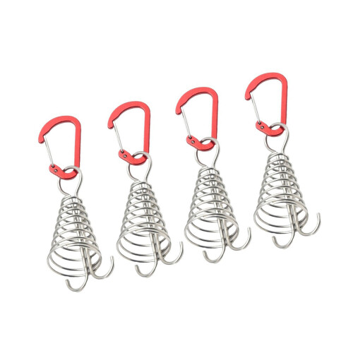 Octopuses Zelthering mit Federschnalle, Windseilanker-4er-Pack