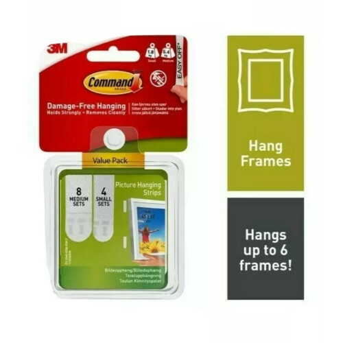 3M Command 17203 Small & Medium Picture Hanging Strips Value Pack Damage Free