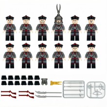 12 PCS Chinese Qing Dynasty Soldiers Building Bricks & Blocks Figures Set for Collection & Display