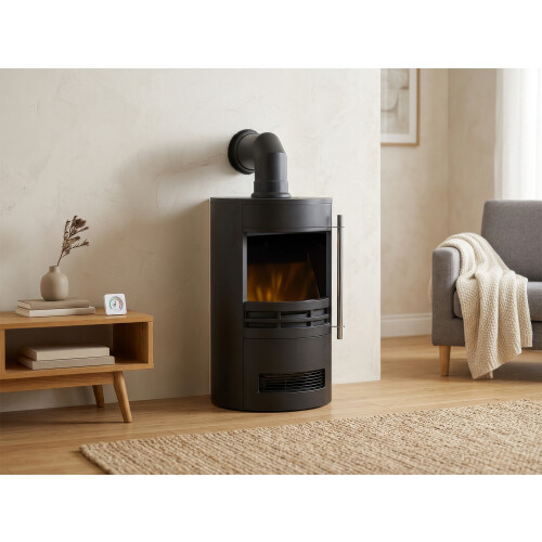 Sureflame Dunston Round Stove with Angled Pipe 1