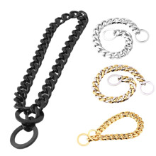 (Silver, 12") Stainless Steel Dog Chain Collar, Anti-Chew Training Choke Collar for Medium Large Dogs