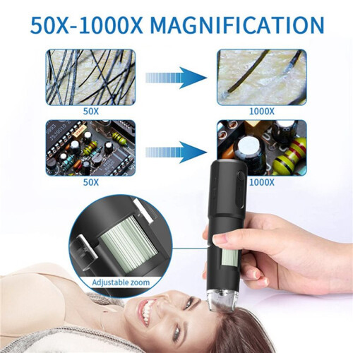 2pcs Handheld Digital Microscope WIFI for Kids Adults 50x-1000x Magnification with 360 Rotate Stand for IOS Android 2