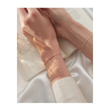 (Minimalist Geometric Bracelet Silver) Women's Versatile High-End Personalized Retro Box Chain Bracelet