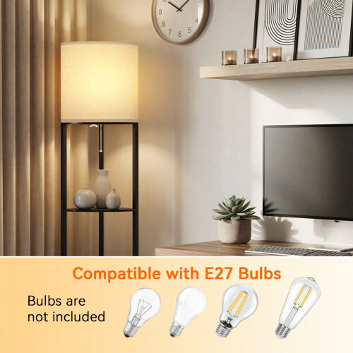 ELECWISH Modern Floor Lamp Corner Standing Lamp w/ Storage 2