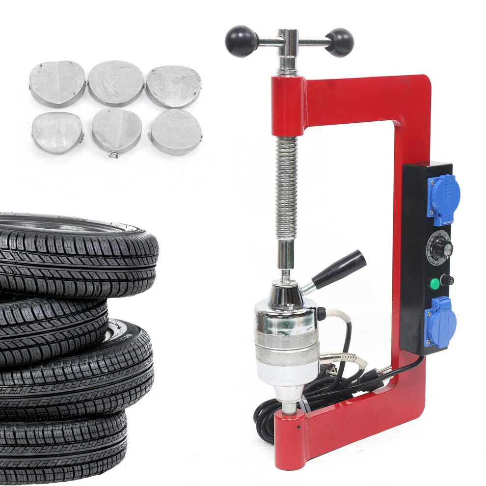 110V Tire Vulcanizing Machine With Manual Tire Spreader, Auto Temp Control And 6 Molds 9771547019435
