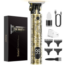 Rechargeable Beard Trimmer Hair Clippers Men,Cordless Premium Professional Barber Grooming Set with Zero Gapped T Blade Shaver & LCD Display Gift