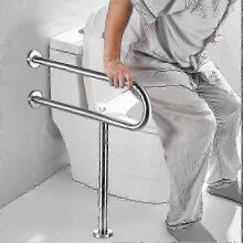 Adjustable Height Toilet Safety Rail with Grab Bar, 200kg Capacity Bathroom Support for Elderly and Disabled 25-26
