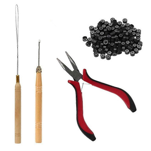 (Black) 4-in-1 Microring Set - Hair Extension Accessories (500pcs) 1
