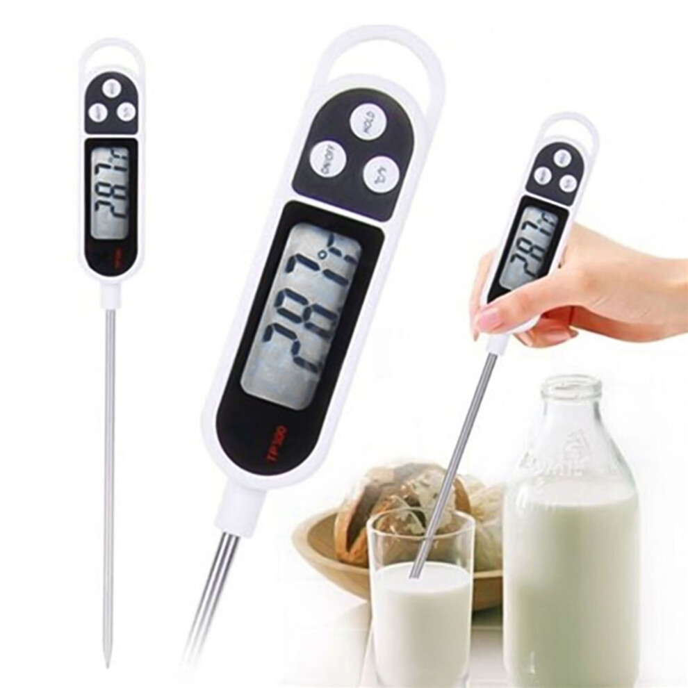 Cxinlky Black (Black) Digital Meat Thermometer Instant Read, Long Probe Cooking Thermometer For Kitchen Bbq