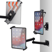 Aluminum alloy tablet display stand with anti-theft lock, telescopic and adjustable tablet metal stand
