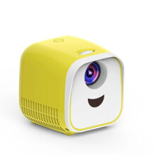 Projecteur pour enfants L1, mini projecteur LED portable pour la maison avec haut-parleur intégré, norme européenne (jaune)