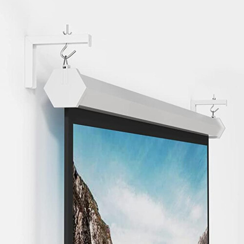 Universal Projector Screen Ceiling Mount Wall Hanger L-shaped Adjustable Bracket(White) 1