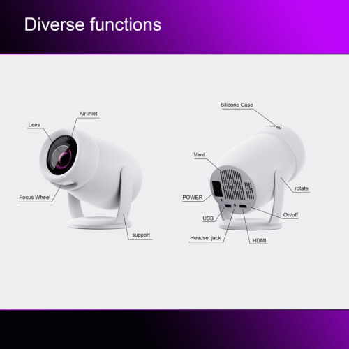 HY400 Android 12.0 System Intelligent Projector Portable Family Projector 2