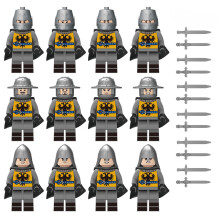 12 PCS Medieval infantry of the Roman Empire Building Bricks Toys Set for Display & Collection