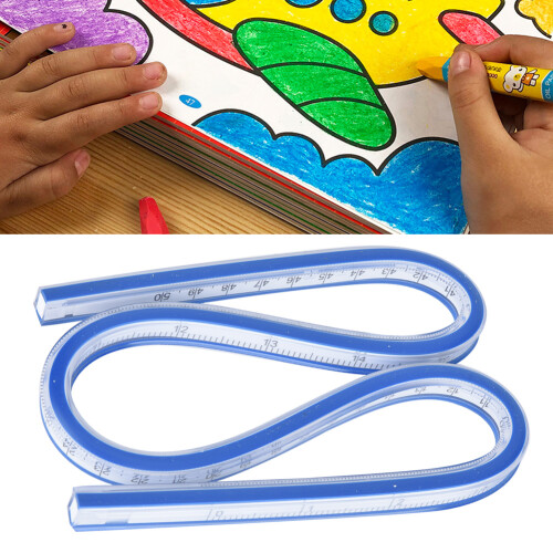 Plastic Flexible Drafting Ruler 50cm Geometric Curve for Engineering Drawings
