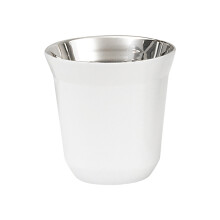 La tasse à café élégante à double couche en acier-Blanc