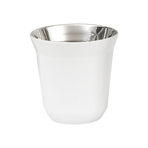 La tasse à café élégante à double couche en acier-Blanc
