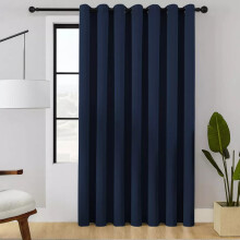 (66x84in Single Panel Door Curtain, Navy Blue) Thermal Insulated Blackout Eyelet Curtains-Thick Ready Made Windows Drapes