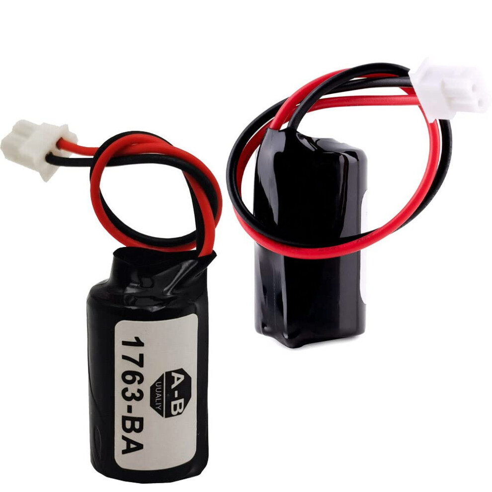 2 Pack Lithium Battery 3V 1100Mah Replacement With Plug Longlasting Power For Allen Bradley 1763Ba Plc 9073542166757